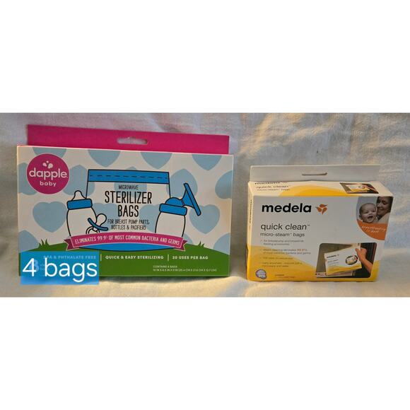 Microwave Sterilizer Bags Medela and Dapple Medela is New Dapple has 4 Bags - Picture 1 of 15